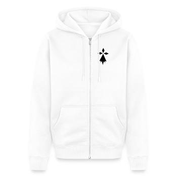 Symbole Bretagne - Veste à capuche bio Premium Unisexe - blanc - Devant - Thijin (182cm) & Selfina (174cm)