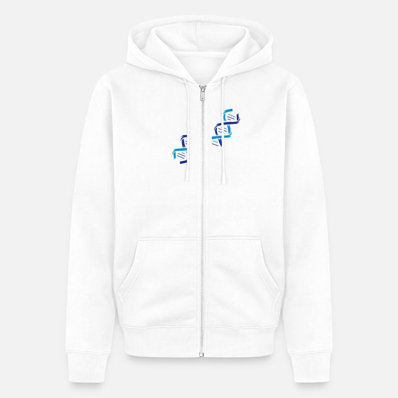 Die Struktur eines DNA-Moleküls - Unisex Premium Bio Zip Hoodie - Weiß