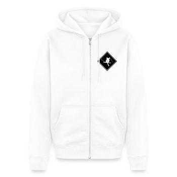 Ski, ski, ski, après-ski, freeski, hiver - Veste à capuche bio Premium Unisexe - blanc - Devant - Thijin (182cm) & Selfina (174cm)