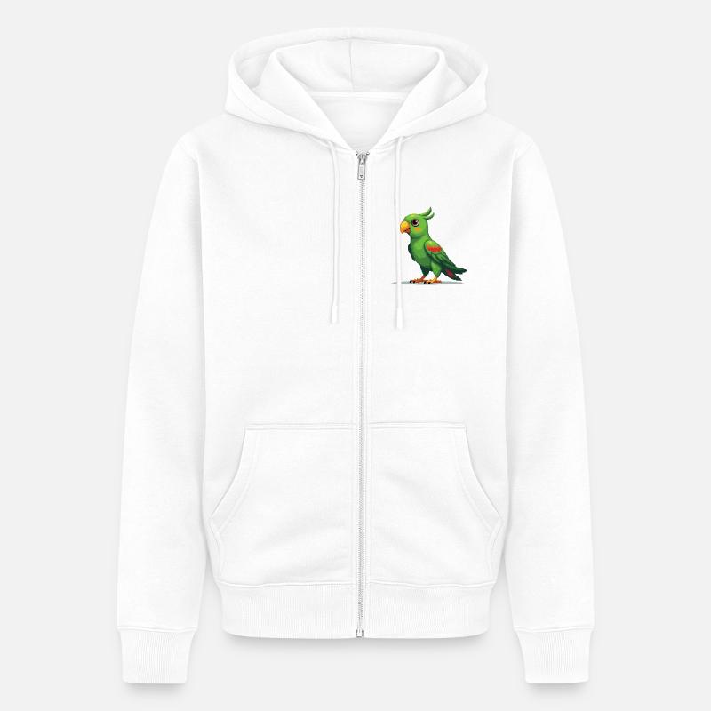 Pixel Parrot – Style rétro 8 bits - Veste à capuche bio Premium Unisexe - blanc