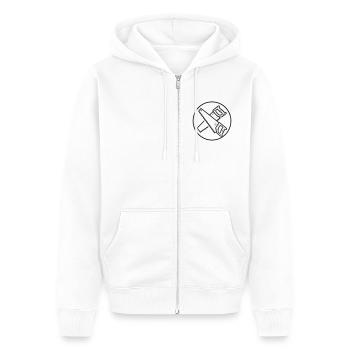 Scies croisées - Veste à capuche bio Premium Unisexe - blanc - Devant - Thijin (182cm) & Selfina (174cm)