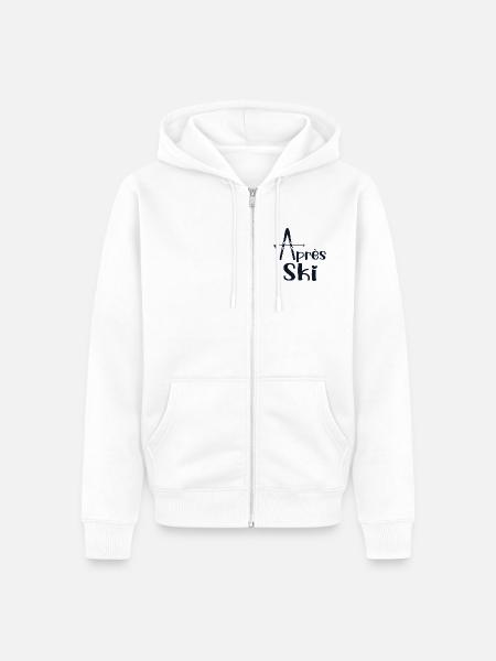 Liebe Après-Ski - Unisex Premium Bio Zip Hoodie - Weiß