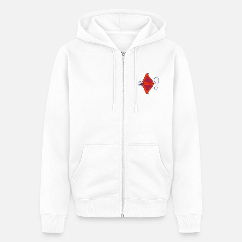 Manta néon rétro océan - Veste à capuche bio Premium Unisexe - blanc