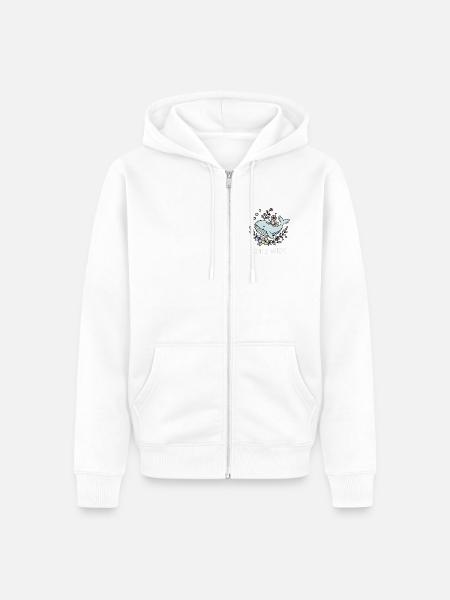 Sanfte Gewässer Blütenmeer - Unisex Premium Bio Zip Hoodie - Weiß