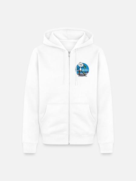 Geht nicht gibts nicht - Handwerker Comic - Unisex Premium Bio Zip Hoodie - Weiß