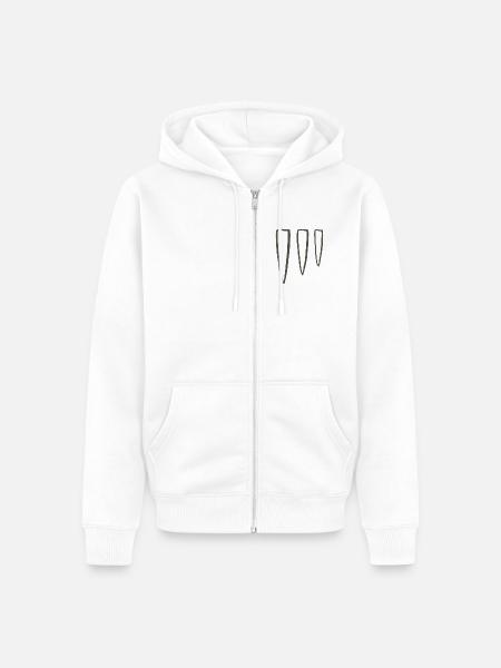 Drei-Punkt-Stammessymbol - Unisex Premium Bio Zip Hoodie - Weiß