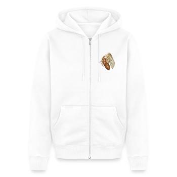 Das leere Muschel-Zikaden-Tee - Unisex Premium Bio Zip Hoodie - Weiß - Vorne - Thijin (182cm) & Selfina (174cm)