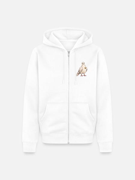 Pride Dove Rainbow Heart - Unisex Premium Bio Zip Hoodie - Weiß