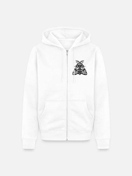 Goth Motte - Unisex Premium Bio Zip Hoodie - Weiß