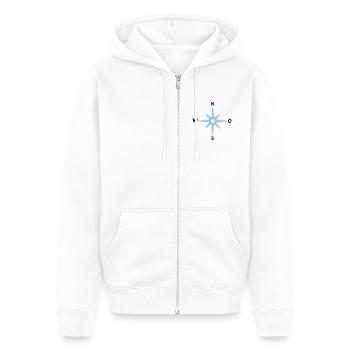 Boussole Directions cardinales Étoile Boussole Maritimes - Veste à capuche bio Premium Unisexe - blanc - Devant - Thijin (182cm) & Selfina (174cm)