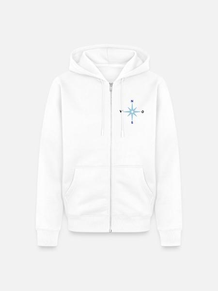 Compass Cardinal Directions Star Compass Maritime - Unisex Premium Organic Zip Hoodie - white
