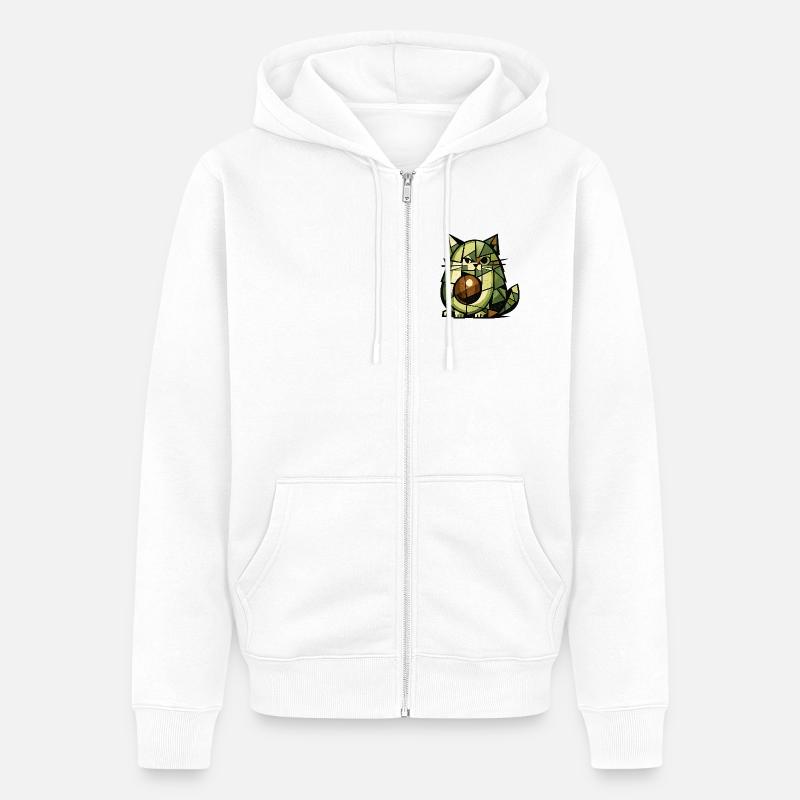 Version cubisme AvoCat - Veste à capuche bio Premium Unisexe - blanc
