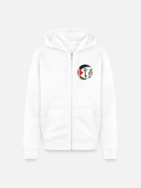 Schlüssel und Zweig Kunst - Unisex Premium Bio Zip Hoodie - Weiß