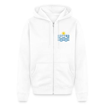 Kottes Sun Waves  - Unisex Premium Organic Zip Hoodie - white - Front - Thijin (182cm) & Selfina (174cm)