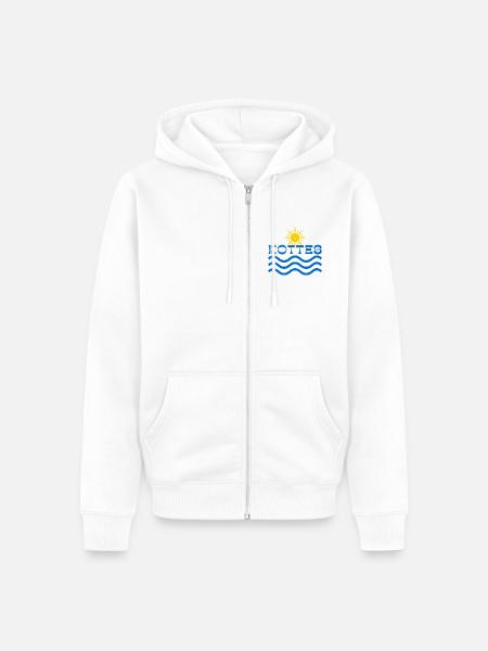 Kottes Sun Waves - Unisex Premium Organic Zip Hoodie - white