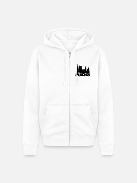 München Skyline - Unisex Premium Bio Zip Hoodie - Weiß