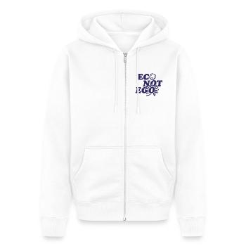 Eco statt Ego - Unisex Premium Bio Zip Hoodie - Weiß - Vorne - Thijin (182cm) & Selfina (174cm)