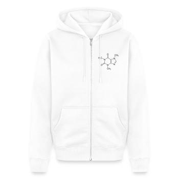 Caféine - Veste à capuche bio Premium Unisexe - blanc - Devant - Thijin (182cm) & Selfina (174cm)