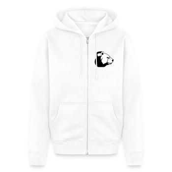 KettleBear - Unisex Premium Bio Zip Hoodie - Weiß - Vorne - Thijin (182cm) & Selfina (174cm)