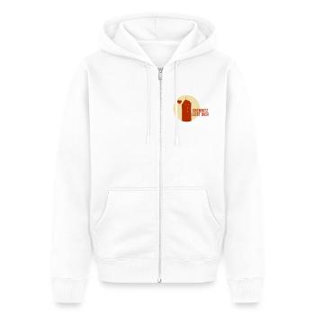 Chemnitz liebt dich - Unisex Premium Bio Zip Hoodie - Weiß - Vorne - Thijin (182cm) & Selfina (174cm)