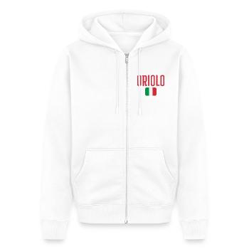Drapeau italien d’Oriolo - Veste à capuche bio Premium Unisexe - blanc - Devant - Thijin (182cm) & Selfina (174cm)