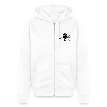 Chouette - Veste à capuche bio Premium Unisexe - blanc - Devant - Thijin (182cm) & Selfina (174cm)