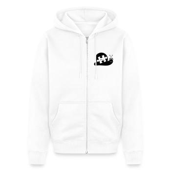 Le 3 en 1 - Veste à capuche bio Premium Unisexe - blanc - Devant - Thijin (182cm) & Selfina (174cm)