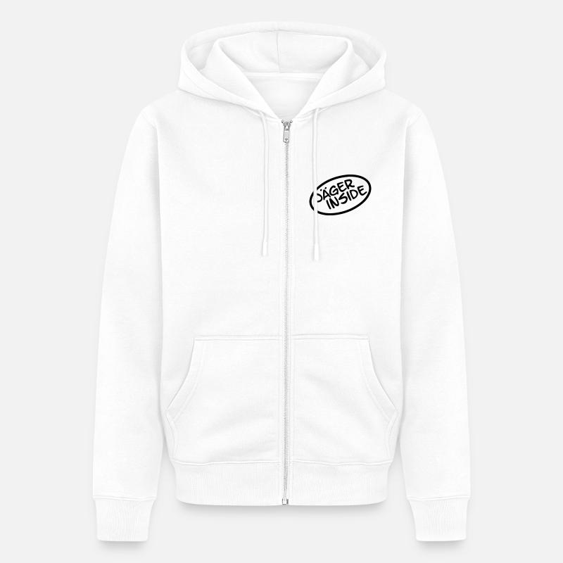 Hunter Inside - Unisex Premium Organic Zip Hoodie - white