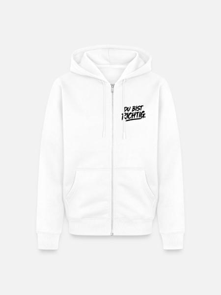 Du bist richtig - Unisex Premium Bio Zip Hoodie - Weiß