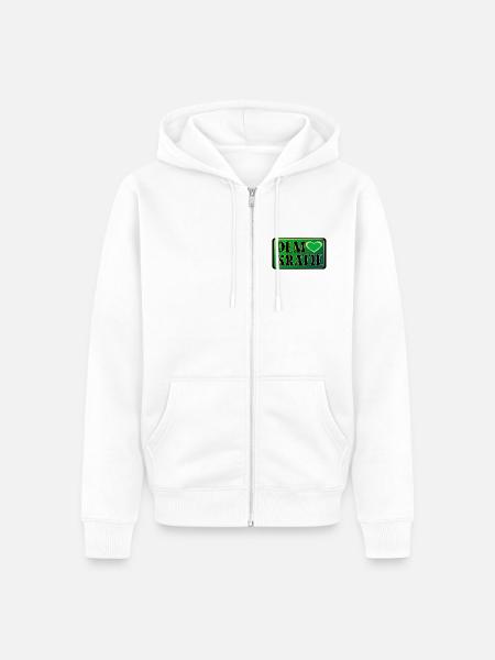 HALTUNG HERZ DEMOKRATIE - Unisex Premium Bio Zip Hoodie - Weiß
