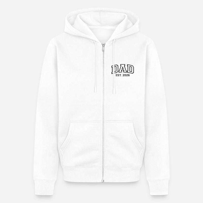 Fondation de papa en 2026 - Veste à capuche bio Premium Unisexe - blanc