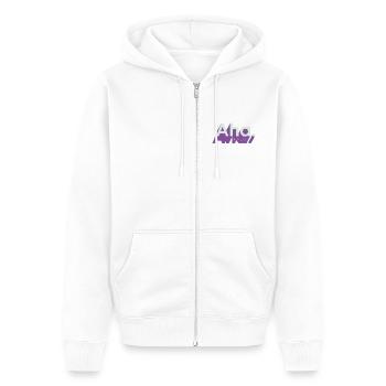 Ah du Fuchs – frecher Wortwitz - Unisex Premium Bio Zip Hoodie - Weiß - Vorne - Thijin (182cm) & Selfina (174cm)