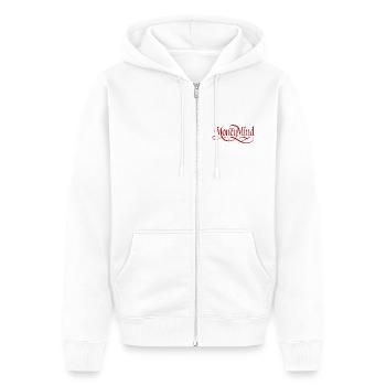 MoneyMind - Veste à capuche bio Premium Unisexe - blanc - Devant - Thijin (182cm) & Selfina (174cm)