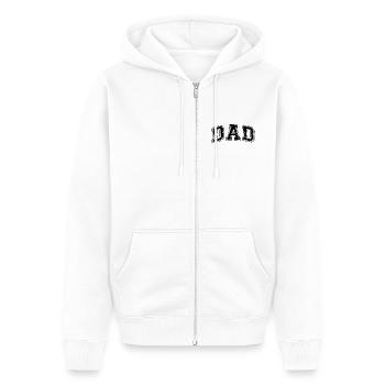 Dad Dad Father Father's Day Gift - Unisex Premium Organic Zip Hoodie - white - Front - Thijin (182cm) & Selfina (174cm)