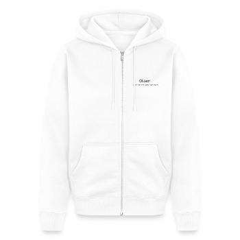 Science Snack Typewriter: Otter haben - Unisex Premium Bio Zip Hoodie - Weiß - Vorne - Thijin (182cm) & Selfina (174cm)