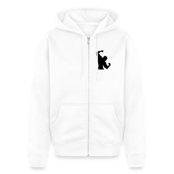 bodybuilding - Veste à capuche bio Premium Unisexe - blanc - Devant - Thijin (182cm) & Selfina (174cm)