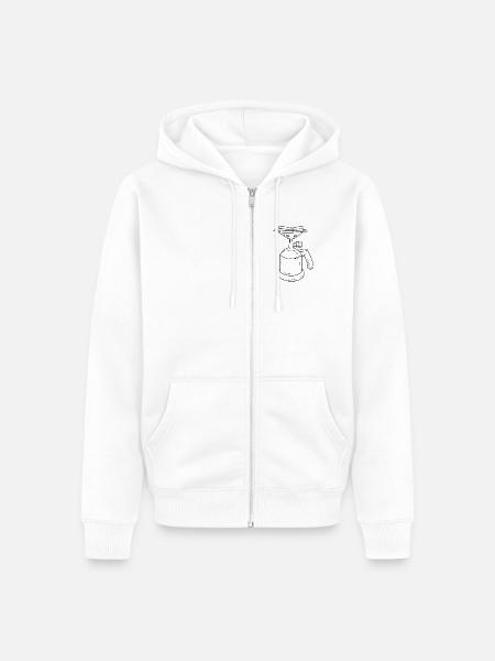 Campingkocher – Minimalistisches Camping Design - Unisex Premium Bio Zip Hoodie - Weiß