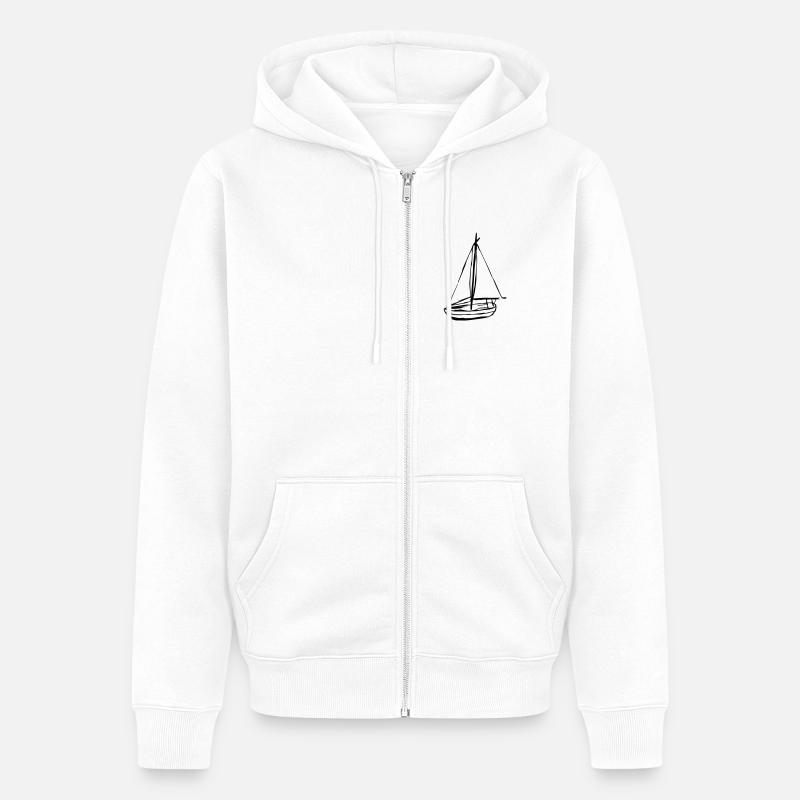 Boot - Unisex Premium Bio Zip Hoodie - Weiß