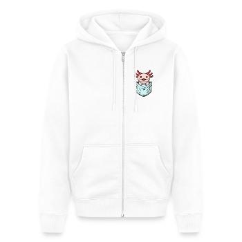 Animation Comic Anime Japan Zeichentrick Manga - Unisex Premium Bio Zip Hoodie - Weiß - Vorne - Thijin (182cm) & Selfina (174cm)