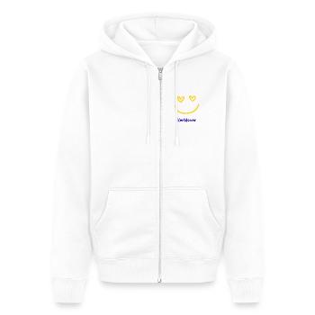 Kerblover - Unisex Premium Bio Zip Hoodie - Weiß - Vorne - Thijin (182cm) & Selfina (174cm)