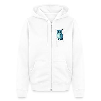 Soul Animal and Guardian Being: Owl - Unisex Premium Organic Zip Hoodie - white - Front - Thijin (182cm) & Selfina (174cm)