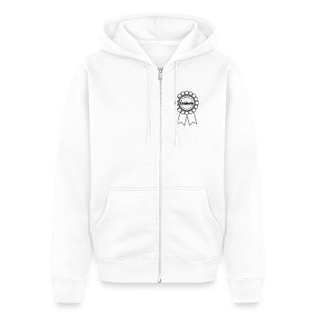 Beste Erzieherin - Unisex Premium Bio Zip Hoodie - Weiß - Vorne - Thijin (182cm) & Selfina (174cm)