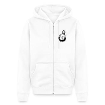 Giftflasche mit Totenkopf - Unisex Premium Bio Zip Hoodie - Weiß - Vorne - Thijin (182cm) & Selfina (174cm)