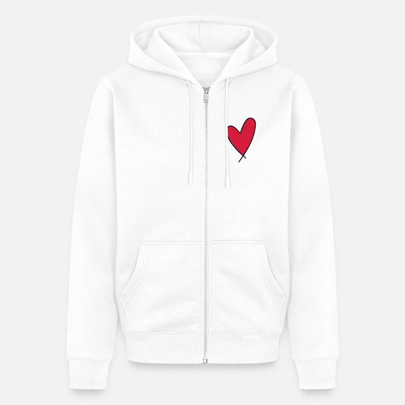 Symbol Herz - Unisex Premium Bio Zip Hoodie - Weiß