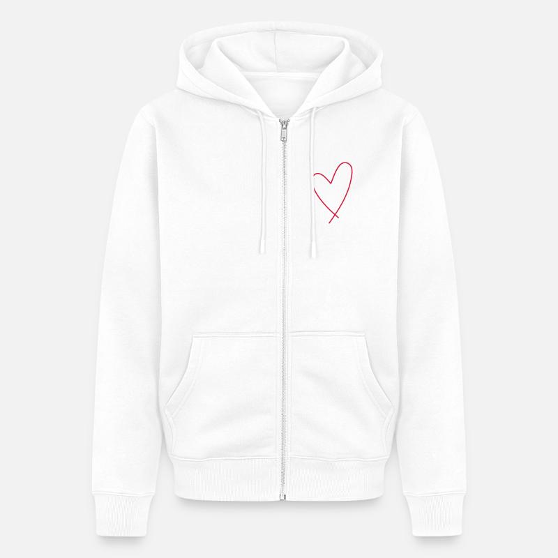 Icône de cœur - Veste à capuche bio Premium Unisexe - blanc