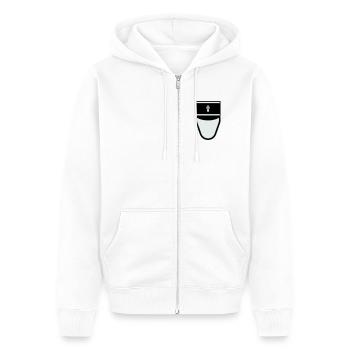 Gendarme Képi G.D. (Gendarme Départemental) - Veste à capuche bio Premium Unisexe - blanc - Devant - Thijin (182cm) & Selfina (174cm)