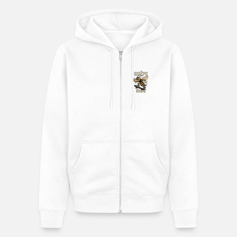 Guêpe Ride - Bee Proud - Veste à capuche bio Premium Unisexe - blanc