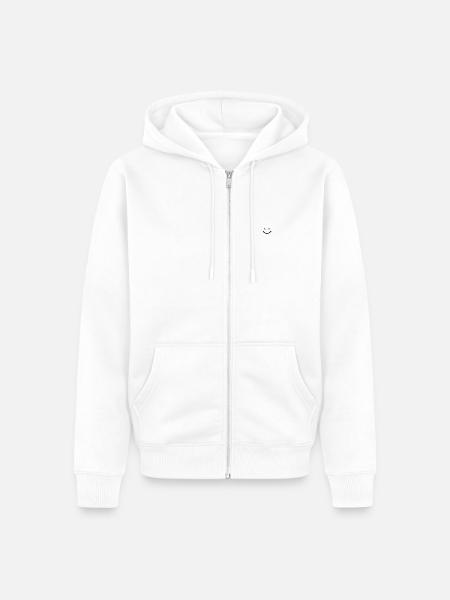 Kleines Lächeln - Unisex Premium Bio Zip Hoodie - Weiß