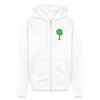 Wachsmalwaldbaum - Unisex Premium Bio Zip Hoodie - Weiß - Vorne - Thijin (182cm) & Selfina (174cm)