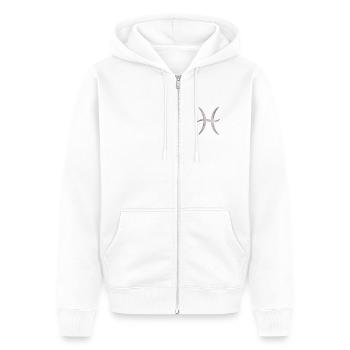 Pisces - Unisex Premium Organic Zip Hoodie - white - Front - Thijin (182cm) & Selfina (174cm)
